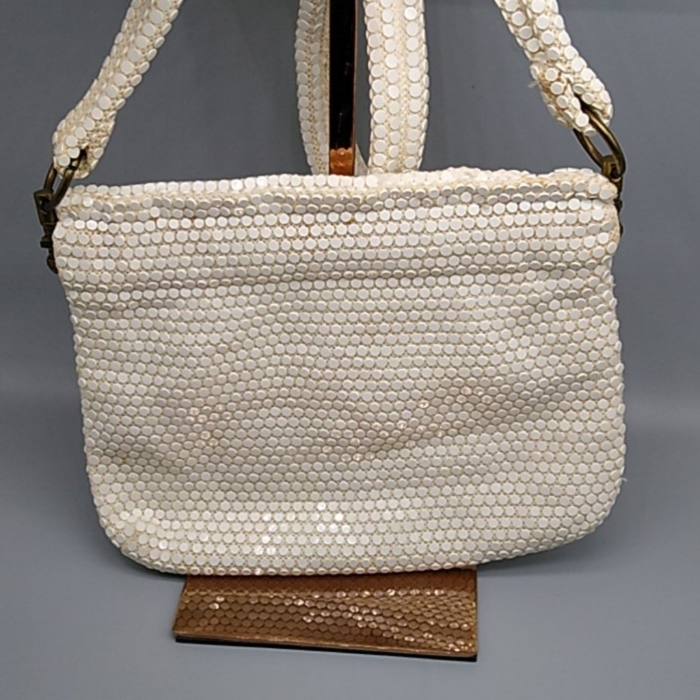 Lumured White Sequined Handbag Vintage 50's